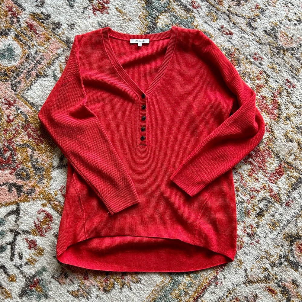Madewell Asherton Waffle Henley Sweater